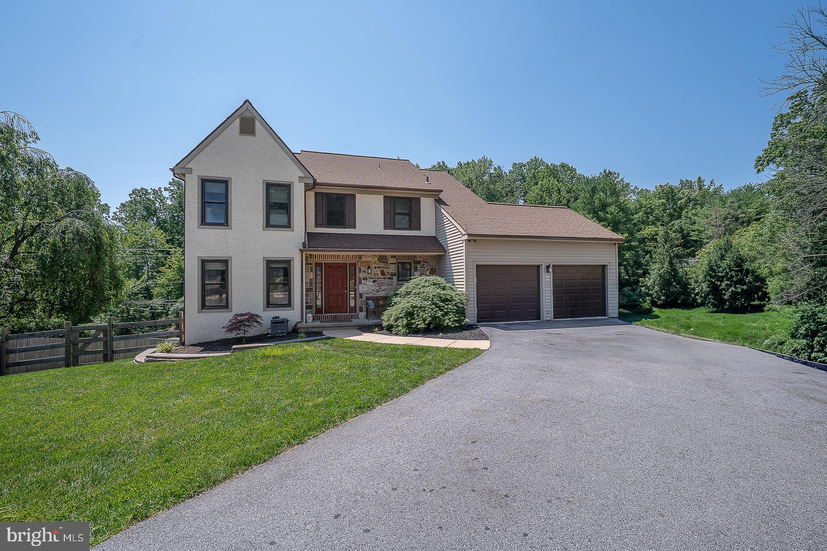 If you are looking for curb appeal, this is it! this elegant beauty is ready & waiting for you. A simply gorgeous 4 BR, 2 1/2 BA home boasts beautiful updates and finishes inside & out. On the first floor you will find modern hardwood flooring throughout, family room with a stone hearth and gas fireplace as well as an egress to a wrap-around deck in the back. Kitchen has 42” Kraftmaid cabinets, granite countertops, recessed lighting, stainless appliances, built-in oven, a convection microwave, modern gas cooktop & a contemporary tiled backsplash. There is a formal LR & Dining room accented with a modern barn door. You will also find a powder room and convenient main floor laundry with wonderful storage. The two floor foyer will lead you upstairs to a beautiful Primary bedroom with ensuite, beautiful grey tiled flooring, double sink vanity & modern walk in shower. There is a spacious walk-in closet here as well. 3 Additional good size bedrooms with generous closets & updated ceiling fans. Full basement with 12FT ceilings and complete shelving system, just ready to be finished. The backyard is an entertainer’s dream-it offers a shed for wonderful storage, a newly built elevated gazebo and a fire pit. Other updates to the home include a Carrier Furnace, the elevated deck in the yard, the fire pit and the fence. You will love to entertain in this home for years to come. This beauty of a home has been meticulously maintained and is only available due to a job transfer. Awesome cul-de-sac location in Ballinahinch. Close to Delaware tax free shopping, I-95 for commuting as well as the airport and the new Wawa train station.