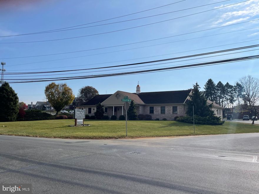 Currently medical office space, beautifully maintained, with generous on-site parking.  Great visibility with a corner location along Eden Road and Crooked Oak Drive.  Located two minutes from Route 30, Route 222 and Route 283, providing easy highway access