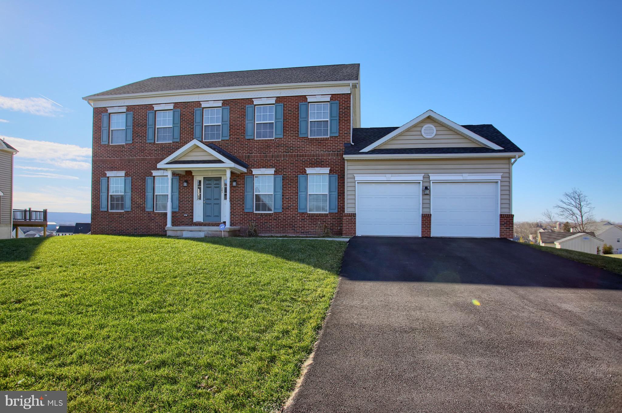 Welcome to 203 Woodbrook Drive. This  beautiful home is located in High Meadow Estates.  At only 2 years young, this home shows like a builder model home.  The Federal Colonial model built by THP has been expanded on which adds square footage to the original plans.  The main level has a spacious open floor plan, a large office that could easily be used as a bedroom, a huge kitchen and Morning Room combination which has great views of the surrounding area, a pantry, laundry room, and full bathroom can also be found on the main level.  The kitchen has a large island with granite countertops and maple wood cabinets. The upper level of the home consists of  4 large bedrooms one of which has a full bathroom and walk in closet.  There is a hallway accessed bathroom on this level as well.    The walk-out basement can easily be finished and would provide a great area to entertain.  Plumbing in the basement is roughed in for a full bathroom.  This home sits on a large lot and has a flat back yard.  If you are looking for a truly move in ready home make sure you add this home to your list.