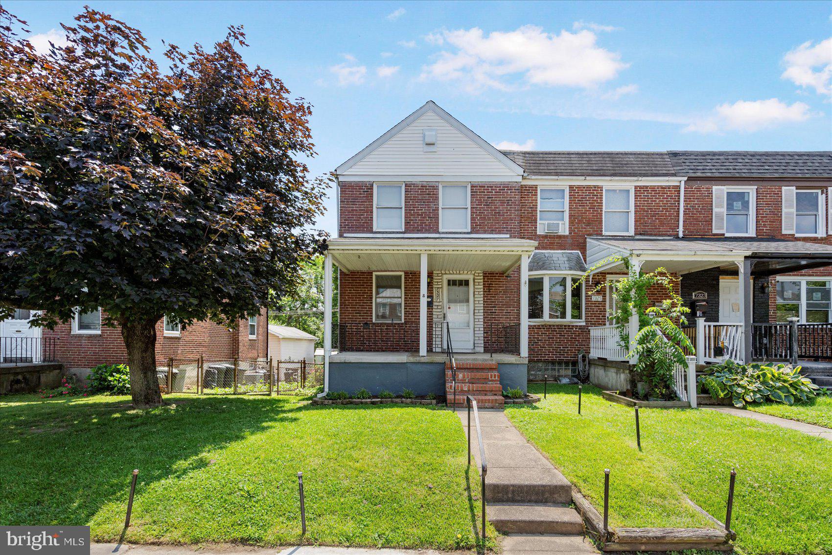 End of Group Rowhome now available in the Dundalk area. This unit backs to trees and a stream and was totally renovated in 2020. There are covered front and rear porches and a fenced rear yard. The hardwood floors were refinished and the kitchen was renovated in 2020 with granite counters and 42" cabinetry plus a breakfast bar and a pantry cabinet. There are three bedrooms with hardwood floors and a renovated bathroom on the upper level. The lower level is fully finished with a family room, laundry and half bath plus a storage room that walks out to the back yard. There is additional parking in the alley behind the house. Prefer no pets but might consider one dog on a case by case basis, but no cats. Minimum credit score requirement of 640. Available now.