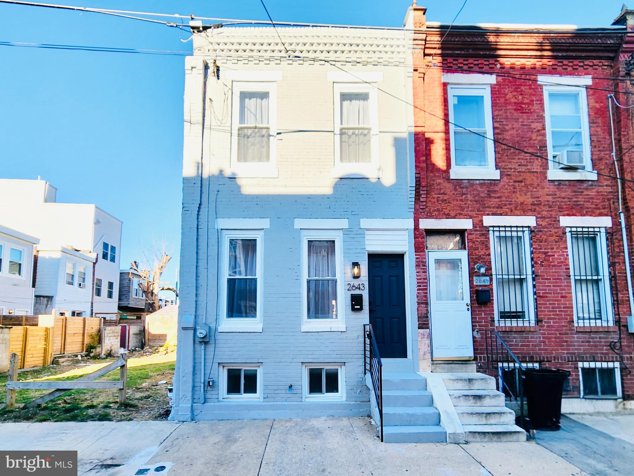 Move-In Ready and Priced to Sell! Welcome to 2643 Earp Street — a fully permitted, beautifully renovated 3-bedroom, 3.5-bath home nestled in the vibrant Grays Ferry neighborhood. This stunning property perfectly blends style, comfort, and convenience. The bright, open-concept living and dining area boasts new flooring, fresh paint, and abundant natural light, leading to an updated kitchen with stainless steel appliances, quartz countertops, gray cabinets, and a striking graphic backsplash. The main level includes a powder room and access to a private backyard, perfect for entertaining or relaxing. Upstairs, you’ll find a luxurious master suite, a second bedroom, and a modern full hallway bathroom with elegant tile work. The finished basement adds versatility with a bonus room and an additional full bath. Recent updates include new windows, a water heater, HVAC system, and all-new electrical and plumbing for worry-free living. Located just minutes from public transportation, major highways, and local hotspots like cafes, shops, and parks, 2643 Earp Street is the perfect place to call home. Schedule your private tour today and make it yours!