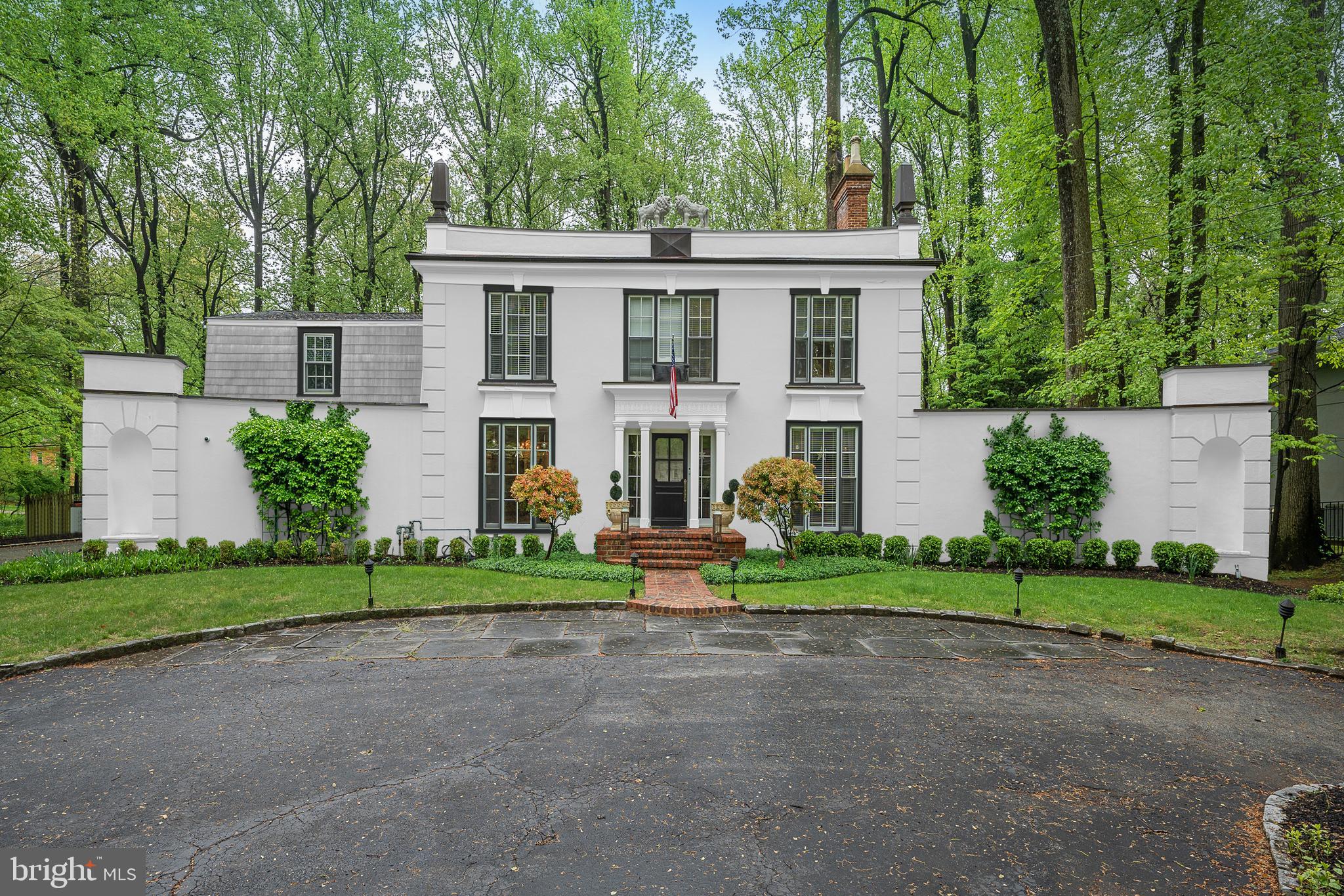 Welcome to 510 Oak Grove Lane, Surrounded by mature trees and beautifully landscaped grounds this gracious home combines timeless elegance with modern updates. Situated on a sprawling 1.28-acre lot in a tranquil cul-de-sac, this location in sought after Radnor Township offers a harmonious blend of serenity and accessibility. Recent enhancements including exquisite renovations to the Kitchen, Family Room and Bathrooms ensure a fresh and inviting interior.
As you pass thru the marble-floored foyer, the formal Living Room is filled with natural light shining thru French Doors that seamlessly connect the indoor and outdoor spaces. Custom millwork, inlaid wood floors and a marble fireplace, featuring a mantle from Paris dating back to 1740 highlight this beautiful Room. Moving to the dining room, you'll discover two built-in niches, wood floors, and tasteful chair rail detailing. An elegant office/library is adorned with built-in bookcases and warm wood flooring.
The gourmet kitchen stands as a true masterpiece, presenting white cabinetry, granite countertops, and a carefully curated selection of top-tier Thermador, and Gaggenau appliances. A cozy sitting area with a marble fireplace offers a comfortable space to unwind, while a convenient wet bar area complements the adjacent breakfast room. Expansive picture windows in the breakfast room frame captivating views of the level grounds and the inviting in-ground pool. The second floor is a haven of comfort, offering an owner's en-suite bedroom with a tray ceiling, ample closet space, and a marble-clad bathroom. An additional Bedroom and renovated Bathroom, and a completely renovated Laundry Room complete the Upper Hall, and step down to an en-suite third Bedroom and a versatile multi-purpose room which could be used as an additional Family Room or a Dedicated Work from Home Space. The lower level extends the home's offerings, with a finished area accommodating storage, gaming, and leisure activities. Walkout stairs offer direct access to the backyard, enhancing the connection to outdoor living. Additional amenities include a generator for peace of mind and an inviting circular driveway adorned with block and brick accents.
Designed by the renowned architect Walter Durham, this French country home showcases meticulous craftsmanship and an inherent attention to detail. The combination of thoughtful updates, generous room sizes, and an abundance of natural light enhances the appeal of the spacious layout. Enjoy the convenience of the close proximity to downtown Wayne, cultural centers, train stations, and major transportation routes. 510 Oak Grove Lane is a testament to refined living,