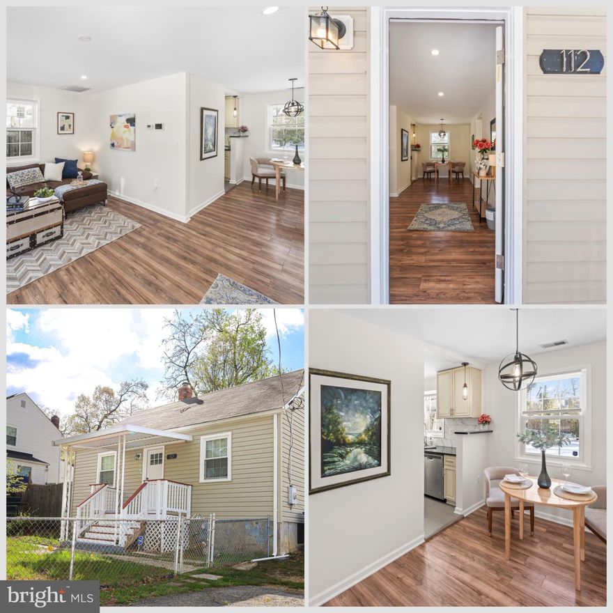 Welcome to 112 N Huron Dr, a well-maintained bungalow located in the established Forest Heights community of Oxon Hill. Originally built in 1941, the home was thoughtfully renovated in 2018 and 2026; refreshed to offer a comfortable, move-in-ready living experience.

The interior features luxury vinyl plank flooring in the main living areas, a functional dining space, and an efficient kitchen with updated appliances from 2018 and newer, providing added peace of mind for the next homeowner. The home includes two bedrooms and one full bath, with bedrooms offering practical layouts ideal for everyday use. Recent updates include fresh interior paint, new carpet in the bedrooms, and new shoe molding throughout the home. The hot water heater was replaced in 2024, and the exterior has been professionally pressure washed.

Additional features include a stacked front-loading washer and dryer, attic storage potential, and a driveway with off-street parking. The property sits on a generous lot, offering outdoor space for relaxation or gardening with manageable upkeep.

Conveniently located approximately 5 minutes from National Harbor and about 7 minutes from Tanger Outlets, the home also offers easy access to MD-210 and I-95/I-495, making commuting to Washington, DC and Northern Virginia straightforward.

This home presents a great opportunity for buyers seeking a starter home or a manageable single-family residence with recent updates, a functional layout, and proximity to major amenities and commuter routes.