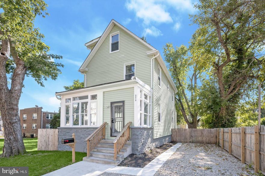 Welcome to this exceptional, fully renovated, traditional single-family home located in the sought-after Arlington neighborhood of Baltimore City. Offering four finished levels of thoughtfully designed living space, this expansive home features 6 spacious bedrooms, 4.5 beautifully updated bathrooms, and a bright, open floor plan ideal for modern living.

The main level showcases a sun-filled living room, a formal dining area, and a gourmet kitchen complete with granite countertops, a large Island, gas cooking, and stainless-steel appliances. A stylish half bathroom with a double vanity adds both function and elegance to this level.

Upstairs on the 3rd floor, you'll find three generously sized bedrooms and two full bathrooms, including a luxurious primary suite with a custom tile shower. The third level adds two additional bedrooms with walk-in closets, and a full bathroom, perfect for guests.

The fully finished basement includes its own separate entrance, a spacious bedroom, a full bathroom, and plenty of room for entertaining, relaxing, or additional living arrangements.

Additional highlights include a welcoming enclosed, sun-drenched front porch, a private driveway for off-street parking, and a fully fenced-in lush rear yard, perfect for outdoor gatherings, or simply relaxing in your own private green space.

This home has been completely updated from top to bottom with brand-new flooring, electrical, plumbing, HVAC, and a new roof, giving you peace of mind and a truly move-in-ready experience.

Don’t miss your chance to own this beautifully renovated home in a convenient location close to schools, shopping, and major routes. Schedule your showing today!