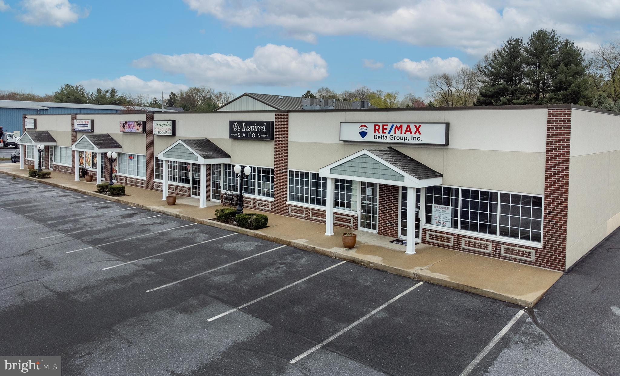 The possibilities are endless for this great location for retail or Class "A" office space. Available 2-
2400 square foot tenant spaces move in ready as Office space complete with office furniture, could be subdividable into 4 separate 1200 square spaces . One 1200 square foot office / retail and over 4000 square of warehouse space complete with mezzanine. see associated Docs for floor plans . Come join RE/MAX Delta Group Inc., Be Inspired Salon, Angelos Pizza, SPA, Buns N Wings, Precise Technical Solutions and Energy Plus Scientific. Fulton Bank, Drayer Physical Therapy, Get N Web Scuba, Boba Tea, Emerald Suite and Dollar General.