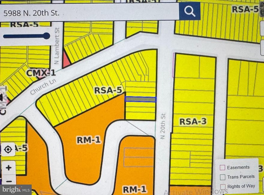 Opportunity knocks with this 15 feet wide-100 feet deep buildable parcel zoned RSA-5 in the heart of Philadelphia's Logan-Ogontz-Fern Rock neighborhood. Whether you're an investor, developer or homebuilder, this parcel offers a blank slate. 1,491 sq ft conveniently situated near Broad St. public transit, schools, shopping and local parks.