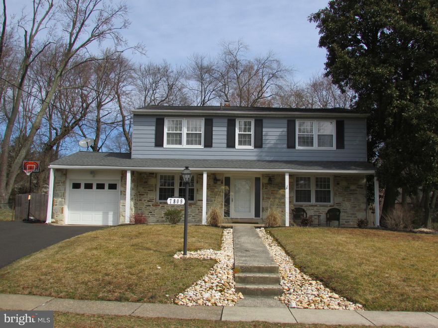 Welcome to this immaculate, updated classic center hall colonial located in popular Wyndmoor. Just unpack and enjoy entertaining in this stunner! Enter the home through the charming covered front porch. Newly renovated state of the art kitchen with honed marble counters, white custom cabinetry, stainless steel appliances, gas cooking and center island. Large dining room, living room and breakfast room with fireplace and built in bookcases, laundry room and half bath complete the first floor. The sliding doors from the breakfast room area and door from the kitchen open to the fully fenced professionally landscaped back yard. Upstairs there are four generously sized bedrooms with large closets and a renovated hall bath. The master bedroom suite includes a large walk in closet, second closet and en suite bathroom. The finished basement with new carpeting is set up as an informal family room with a built in bar with granite countertop and powder room. Freshly painted with neutral paint throughout, hardwood floors, central air conditioning with two zones, gas heating and 200 amp electrical, this house is turn key. The backyard is made for relaxing and entertaining with a large patiofor dining and an in ground pool and Jacuzzi tub. The pool has been recently renovated by J ProPools including being resurfaced, newly tiled, coping replaced and a new pump installed. The home is just ashort walk to the Wyndmoor train station and all the shops and restaurants in Chestnut Hill.  Showings begin on Friday, March 15, 2019 at 4:00pm