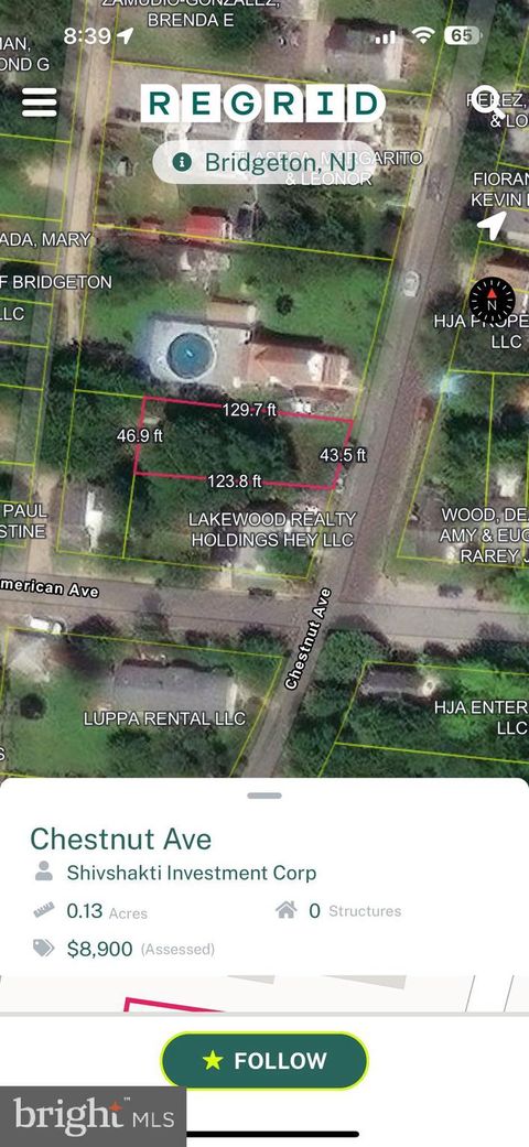 0 CHESTNUT AVENUE BRIDGETON NJ 08302