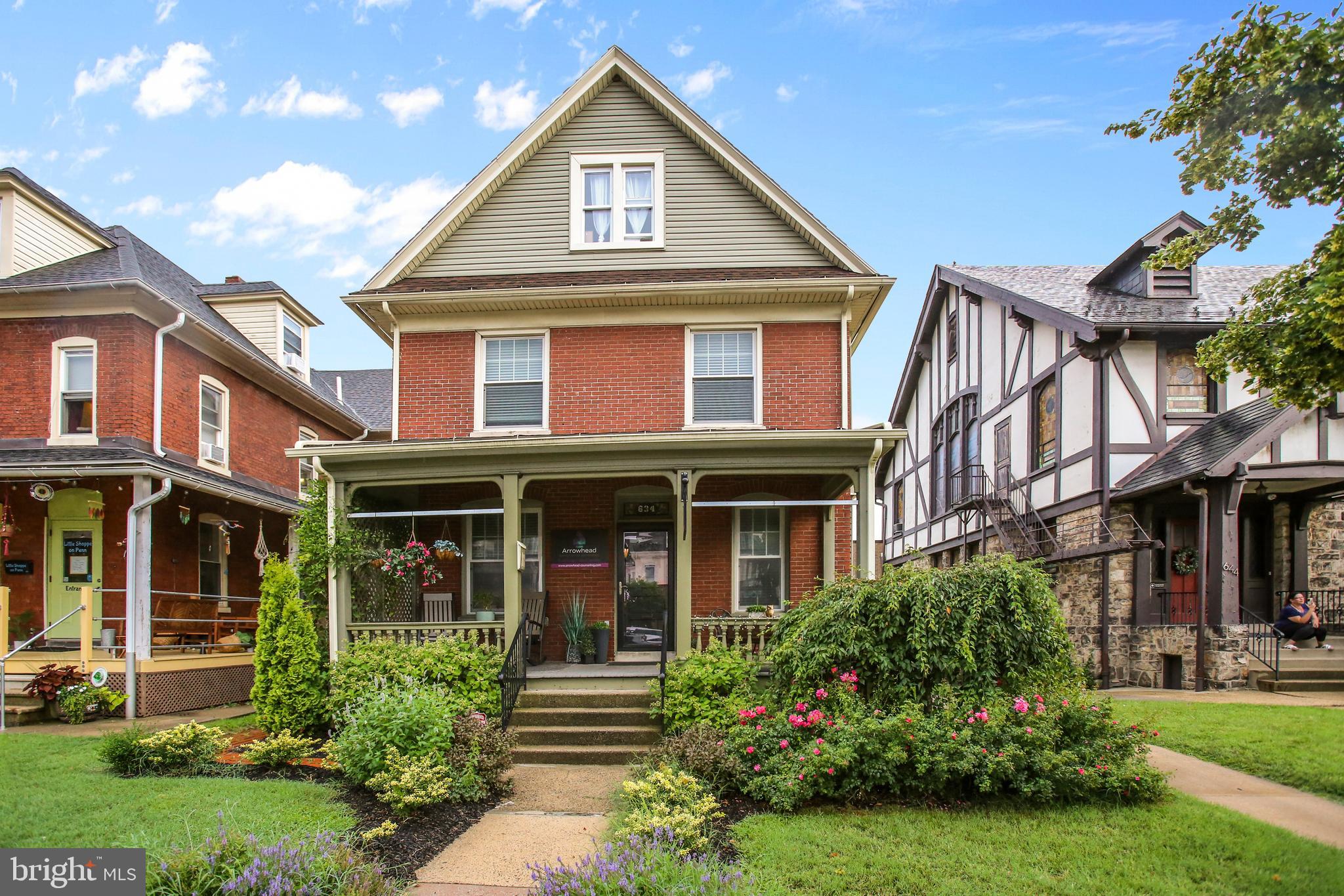 Discover the allure and functionality of this impeccably maintained, independent building in the heart of West Reading. Greeted by a charming covered front porch, the space includes a reception area, waiting room, conference room, kitchen, and powder room on the main floor. Upstairs, you'll find four offices and a full bath, complete with a private rear entrance. The third floor offers an open area and two additional office spaces. Additionally, the lower level boasts a private office, powder room, and ample storage and utility space. With a new roof installed in 2015 and the added benefit of a municipal parking lot directly behind the building, providing over 20 parking spots, this is an exceptional opportunity not to be overlooked.