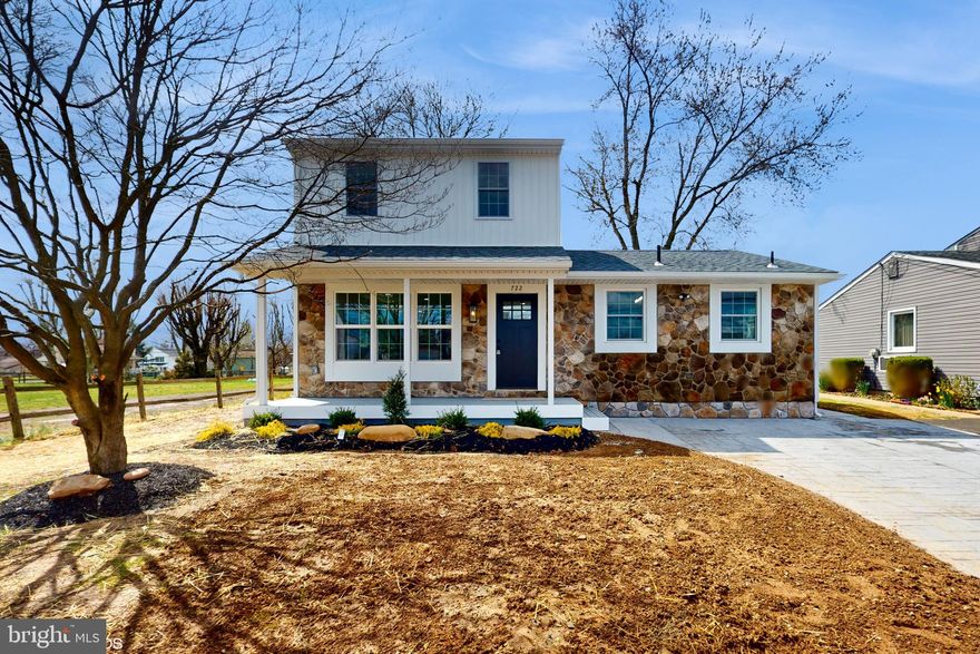 Welcome Home to this gorgeous 4-bedroom 3 bath home in the very quaint Croydon neighborhood. Every attention to detail has been thoroughly considered in this “like new” construction home.   From the moment you walk up to the home, you will notice the board and batten detail which accents the front of the home and complements the  fresh stone work along the front of the home.  A brand new designer stamped concrete driveway which leads up to the brand new Trek Decking front porch and extends to the backyard with a brand new 10 x 10 shed and a 39 x 10 ft stamped concrete patio.  Great outdoor space to use for many of your outdoor needs.   The home’s open floor concept is showcased by high-end design luxury wide plank flooring that runs throughout the kitchen, dining, and family room space.   Plush neutral carpeting featured in 3 upstairs bedrooms, stairwell, and hallway. The heart of the home is the designer kitchen boasting white shaker style (quiet close) cabinetry, brand new stainless steel appliances, ample cabinet space and deluxe quartz countertops.  Upstairs, you will find a very large executive suite, a huge walk in closet, and an ensuite bathroom with a walk in shower and single vanity sink.  The main level includes 2 ample bedrooms with large closet space and  a generous size bathroom with a large shower tub and beautifully tiled surround detailing.  Downstairs in the finished basement features luxury plank flooring flooring, an additional bedroom, bathroom, and a laundry room along with egress window. 
All new energy efficient windows throughout the home have premier quality and insulation.    A New central HVAC system, along with ceiling fans in all bedrooms.  Exterior of home has brand new roof with GAF Timberline shingles, and brand-new concrete sidewalks.
Location is great.   less than 1 mile from the brand new Train Station, Neshaminy Park, and the Marina.