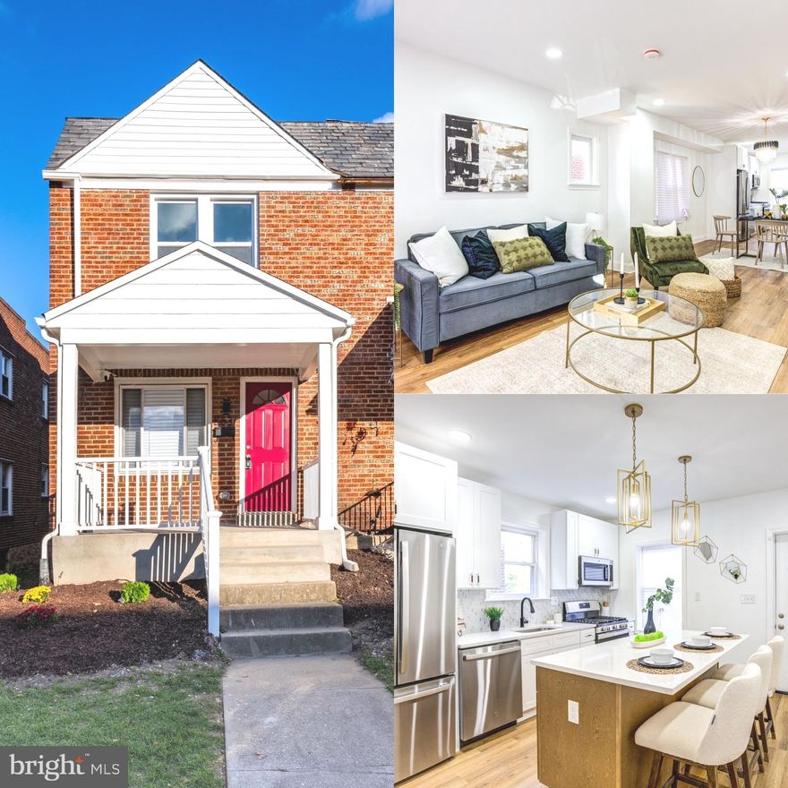 Welcome Home to this fully renovated gem in the Mid Govans neighborhood! Enjoy many upgrades, modern amenities and open concept design in this beautiful home! You can envision yourself sitting on the covered porch, enjoying your morning cup of coffee, enjoying a nice book. Entertain family and friends in your bright and airy spacious living room with tons of natural light. Wine and dine your guests in the dining area featuring recessed lighting and a stunning large window. The kitchen is updated with stainless steel appliances, updated countertops, and a large island for eating and entertainment. This house features a true primary suite with your own private bathroom. All bathrooms feature custom tile work.  The finished lower level recreation area is fabulous for entertaining and features an impressive  full bath with a custom standing shower! There is off street parking in the backyard which will also be good for cookouts during warmer months. Everything in this house is brand new including the roof. Conveniently located near shopping, restaurants, and entertainment just minutes away, what more could you ask for! Schedule your showing today!