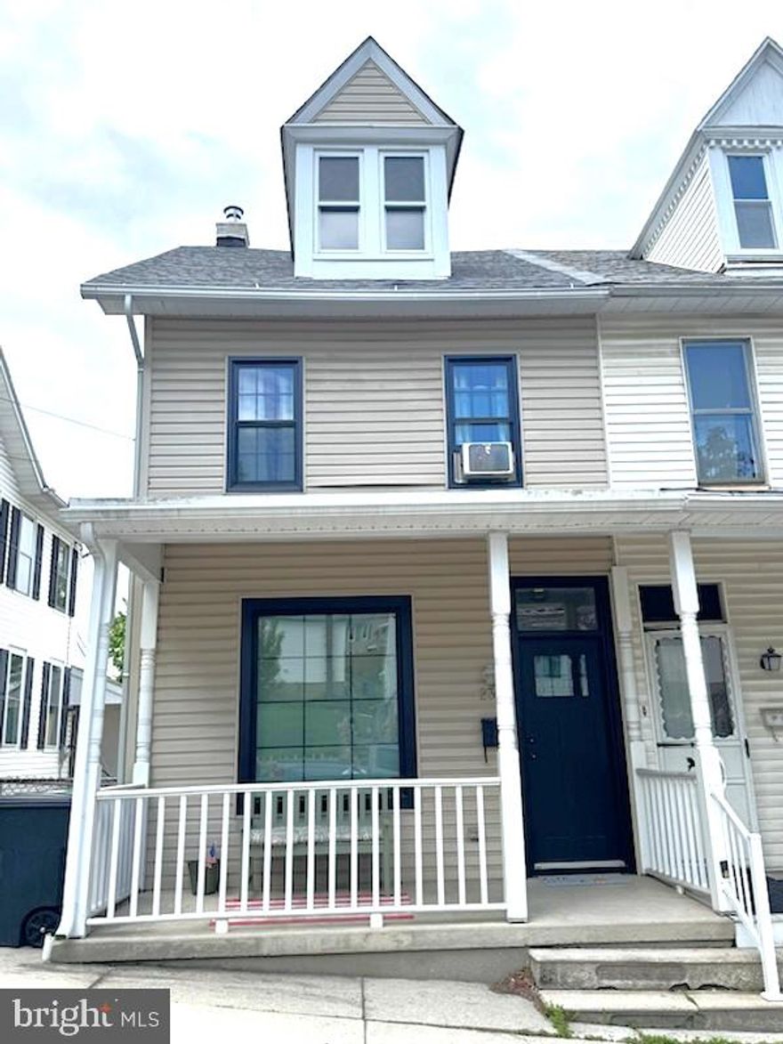 Nestled in the charming community of Orwigsburg, this delightful twin home exudes warmth and character, perfect for those seeking a cozy retreat. Built in 1907, the Colonial architecture showcases timeless appeal, while modern conveniences ensure comfort and ease. Step inside to discover a bright and inviting eat-in kitchen, ideal for casual meals and entertaining. The kitchen is equipped with essential appliances, and has a great dining and gathering space! The main floor laundry adds an extra layer of convenience to your routine. With three bedrooms, this home offers ample space for relaxation and personalization. The well-appointed full bathroom and a convenient half bath cater to your needs, ensuring comfort for both residents and guests. An attic provides additional storage or the potential for creative use, and perhaps future finishing for a cozy reading nook or hobby space. Enjoy the charm of outdoor living on the inviting porch, perfect for sipping morning coffee or unwinding in the evening. The property features various parking options, including alley access and off-street parking, enhancing accessibility. This home harmoniously blends classic charm with modern functionality, making it a perfect canvas for your personal touch. Experience the comfort and community of Orwigsburg-your new home awaits!
