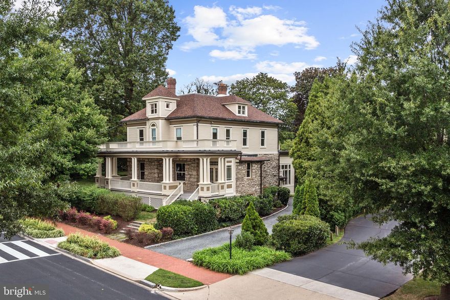 JUST LISTED! 1901 Victorian jewel of American University Park, Bethesda! Captivating facade with wrap-around porch and turret reveals bright and airy, expansive interior of nearly 5,000 SF. Formal LR & DR, Kit and large adjoining Fam rm w/ fireplace on main level, 5+BR/3BA up - all sun-drenched with serene, leafy views from nearly every window. Home to one of the original developers of AU Park, this historic & architecturally significant home has been meticulously maintained with many recent upgrades while preserving its historic character - 9.5/10' ceilings, stunning moldings & millwork, enchanting period details throughout! Terrific location walkable to shopping, restaurants, & transit of Friendship Heights & Tenleytown. (Adjacent 6,000 SF lot also available for purchase for $650,000).