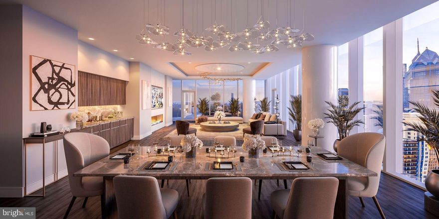 Introducing Penthaus 3 at Arthaus, a magnificent bi-level residence offering luxurious living in Philadelphia's esteemed Avenue of the Arts neighborhood. Positioned across Levels 43 and 44 of the iconic Arthaus building, this exceptional home boasts a total interior space of 5,460 square feet, complemented by expansive exterior areas totaling 1,944 square feet, providing stunning panoramic views of the city.

Upon entry to Level 1, you're greeted by a grand gallery entrance setting the stage for the lavish living experience ahead. With Poggenpohl cabinetry, a full suite of Wolf/Sub-Zero appliances (gas cooktop), a sizable island, and a butler’s pantry, the kitchen can accommodate serious cooks, whether that’s you or your favorite chef-for-hire. The main level also features one bedroom with an ensuite bath, alongside a powder room for guests' convenience. Step out onto the large 60’ terrace or enjoy the enchanting views from the balcony.

Ascend to Level 2 via the private elevator to discover three additional bedrooms, each with its own luxurious ensuite bath. The primary bedroom suite on this level boasts his and hers baths, huge closets, and a balcony offering picturesque sunrise views.

Penthaus 3 is meticulously designed for comfort and convenience, featuring a private elevator, laundry room, and ample storage throughout. Enjoy unparalleled city views from every room, with exposures to the north, west, south, and east.

Arthaus offers an array of exclusive amenities, including a 75-foot indoor heated lap pool, wellness facilities, and access to a BMW 750 with a personal driver. With its prime location near arts venues, dining establishments, and easy access to sporting events and the PHL airport, Arthaus epitomizes urban luxury living. Experience sophistication and elegance at Penthaus 3, where every detail has been meticulously crafted to offer an extraordinary lifestyle.