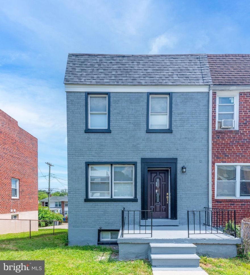 Discover this fully remodeled end-of-row townhome in Baltimore's Frankford neighborhood. This home has been completely updated from top to bottom, offering comfort and modern convenience.The main level features an open living and dining area with new LVP wood-style flooring, leading to a stylish kitchen with a center island, quartz countertops, and new appliances. The upper level includes three bedrooms with new carpet and a full bathroom. For added convenience, the home has two separate rear entrances: one leading to the main level and another providing direct access to the lower level. Outside, a large rear parking pad and a front and side yard offer plenty of space for outdoor living. Major updates include a new roof, new A/C fan, and a 200 amp electric panel.