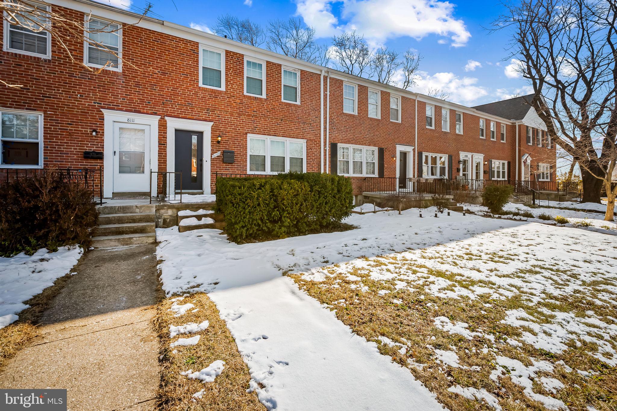 **Charming and Spacious Townhouse in Loch Raven Village**
Located on a quiet cul-de-sac in the desirable Loch Raven Village community, this beautifully renovated 3-bedroom, 2-bathroom townhouse is ready to impress. The open-concept kitchen features a breakfast bar, granite countertops, stainless steel appliances, and gleaming wood floors.
The spacious design includes a finished basement family room with recessed lighting, ideal for entertaining or relaxing. Enjoy the comfort of updated heating and A/C systems for year-round convenience.
The property also offers a private 2-car parking pad in the back, adding practicality to its charm. Situated on one of the only dead-end streets in the neighborhood, this home provides a rare combination of privacy and accessibility.
Don't miss out on this move-in-ready gem in Loch Raven Village!