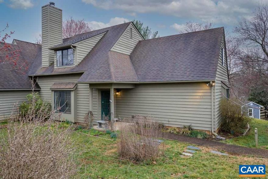 Don't miss this lovely attached home in the Highlands located on a cul-de-sac. First floor master suite and Open floorplan for the Kitchen and living/ dining room. Extra half bath on main level is an upgrade over original builder plan. 2nd floor boasts 2 more bedroom's and a large family room or guest room. Much of the home freshly painted, wood laminate floors on main level.  Energy Efficient 6" wall construction, rear deck , small storage closet and paved drive. Located in the Western Albemarle school systems and only minutes to Crozet for dinner and shopping, and a quick commute to Charlottesville.,Formica Counter,Wood Cabinets,Fireplace in Living Room