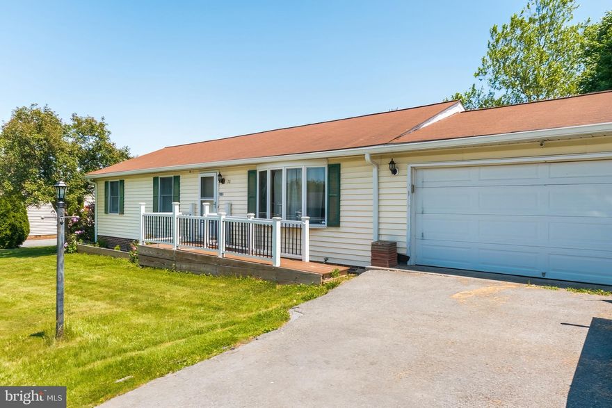 Great one-level living, convenient to everything! This awesome ranch home is situated on a quiet cul-de-sac on a level, nearly 1/2 acre lot. There is an oversized 2-car attached garage and a detached 1-car garage/workshop with electric & heat. Nice floor plan includes a large living room  and a generously sized kitchen and dining area. Pergo floors and ceramic tile throughout. New stainless steel refrigerator, stove, and dishwasher as of 01/2023; all smart enabled. Additional smart enabled items include the hot water heater, thermostat, and garage door openers. There's a massive deck overlooking the large, fenced backyard. The entire home has been hardwired with CAT5 ethernet and phone jacks. There is central air with a heat pump upgraded with an AprilAire HEPA filter system. There is also backup baseboard electric heat. Hard-wired surveillance cameras convey with the property, as does a culligan water softener and a culligan reverse osmosis water dispenser. All window blinds, shades, treatments, and hardware convey. Two freezers in the garage stay as well. Ask your realtor for additional features not listed here. Don't miss this home, it will not last!