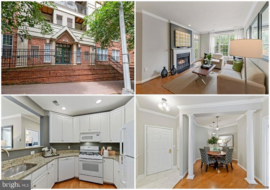 Amazing value!  Sunny and spacious  2 bedroom, 1 bathroom Courthouse Hill condo just 1 block to the Metro! Freshly painted and meticulously maintained. Wonderful, open floor plan with a separate dining area. Gas fireplace and hardwood flooring in the main living areas. Kitchen with granite counters and 42" cabinets. Washer/dryer in unit. Enjoy the warm summer nights on the private balcony. One reserved, underground parking space (G2-35). Relax by the newly refurbished pool in the summer. The Club House and Fitness Center have just been renovated. Take full advantage of urban life walking to restaurants, night life, movies, farmers market and so much more.  A walkability score of 96!  Easy access to commuting routes including route 66, route 50 and 395.  Very well run complex with helpful on-site management.  Perfect for homeowners and investors!