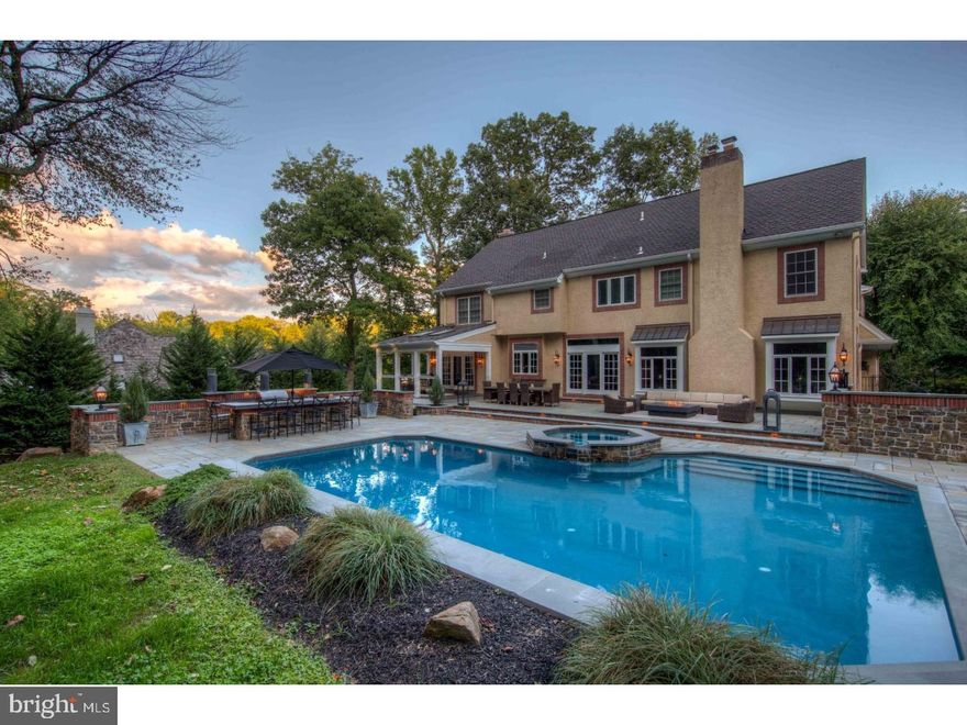 No vacation plans yet for this summer? Well don't book a thing and come enjoy this backyard oasis!! This magnificent Radnor Township home has been completely transformed from top to bottom by its current owners and rivals any new construction on the market today. The beauty begins from the outside as its stunning exterior features new windows with brick accents, a lovely stone retaining wall accented by maturing landscaping and walkways that lead to its gracious front door. One is welcomed by a two story Foyer with exquisite millwork and open floor plan leading into the formal Living Room with marble fireplace. Gleaming hardwood floors carry you into the Dining Room with doors leading to a covered patio that overlooks the backyard oasis. This entertaining dream home naturally flows into the gourmet Kitchen with granite countertops, stainless steel appliances, large island, and Breakfast Area providing access to the extensive patios, pool and outside Bar/Kitchen areas. The family friendly space continues into the step down Great Room with coffered ceiling and large stone fireplace that overlooks the magnificent backyard setting. The harmonious flow of this homes First Floor is completed by a handsome Office/Library off of the Foyer, Powder Room, and a Laundry and Mudroom that are conveniently located off of the three car attached Garage. A grand staircase leads one to the Second Floor where there is the most exquisite Master Suite with luxurious Master Bathroom and showcase Dressing Room that you will never want to leave. There are two additional Bedrooms serviced by an updated Hall Bath and two ensuite Bedrooms with lovely updated Baths creating a 5 Bedroom 4 Full Bath masterpiece. And the party continues as the Lower Level is finished with a Bar Area,Pool,Theatre and Exercise Rooms. This spectacular property is guaranteed to provide years of cherished memories as there is no reason to leave while providing endless opportunities to entertain both inside and out. Don't miss this true treat to see on a private tree lined cul-de-sac street and within close proximity to downtown Wayne, the Radnor Trail and all major highways!!