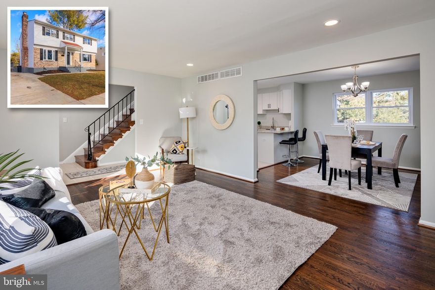 BEAUTIFULLY UPDATED LARGE SINGLE FAMILY HOME IN THE WOODLANDS COMMUNITY!  This home features an abundance of living space on the first floor including a sunken family room with a brick fireplace and conveniently located half bathroom, a large living room with newly refinished hardwood floors and a large open concept kitchen and dining area.  The kitchen has been completely remodeled and features custom white shaker cabinetry, granite countertops and stainless steel appliances.  Off of the kitchen is an enclosed screened in porch leading to a deck overlooking your very private and peaceful backyard.  Upstairs you will find three oversized bedrooms, a remodeled hall bathroom, and a large master suite with walk in closet and full ensuite bathroom.  The basement has been partially finished offering additional living space and also has an unfinished section which is great for storage.  The entire home has just been freshly painted, has all new flooring throughout and features so many other upgrades.  House is vacant and easy to show so schedule your showing today!