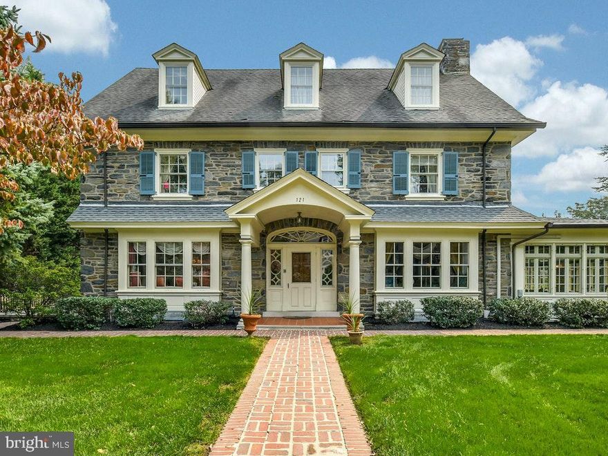 When walking back home to this gracious Main Line stone colonial from all the amenities and fun of Suburban Square and downtown Ardmore  you'll enter into the welcoming large center hall.  You'll be tempted to go into the living room where a fire in the fireplace awaits you or the dining room where you could sit with friends or the kitchen and adjoining family room or to the rear patio to enjoy the pretty back yard. All of these areas boast timeless architectural details!  Up the front staircase you'll reach the Master suite consisting of a bath with steam shower, whirlpool tub, heated floor and adjoining dressing room.  Three additional bedrooms and remodeled hall bathroom complete this floor.  The third floor offers additional bedrooms or flexible spaces for a home office, storage, craft room or whatever your heart desires and two full baths.  Seller is a Pennsylvania licensed real estate agent.