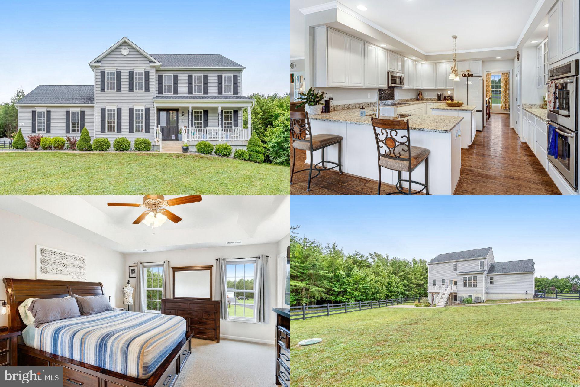 Welcome to a private retreat that perfectly balances peaceful living with thoughtful, modern upgrades.
Set on 4 flat, usable acres with no HOA fee, this turnkey property offers wide-open space, high-end features, and incredible versatility—just minutes from Lake Anna.
A 225-foot paved driveway with a roundabout creates a striking approach, framed by a wooden fence, three wrought iron gates, and a 12' cattle gate—combining charm with functionality for trailers, guests, or large equipment. The covered front porch leads to a beautiful custom French door, an inviting upgrade that sets the tone for what’s inside.
The interior features a light-filled, open layout with recessed lighting, granite countertops, and stainless steel appliances in the kitchen. Upstairs, enjoy the convenience of upper-level laundry and spacious bedrooms, including a primary suite with two walk-in closets. The finished basement offers flexible space perfect for a gym, media room, or guest retreat.
Outdoor features are just as impressive: new concrete work, a dedicated RV/camper platform with electric hookup and awning-ready space, and a Trex deck that provides the ideal spot to unwind or entertain. The expansive, flat lawn is perfect for a pool, garden, fire pit, or lounge area—a blank canvas for your outdoor vision.
Additional highlights include a water softener (serviced by Best Water), a professionally maintained HVAC system, a 2-car garage, and a location that offers peaceful seclusion without sacrificing convenience—close to I-495, local shopping, and all that Lake Anna has to offer.
Move-in ready, loaded with upgrades, and no HOA fee—this is the one you’ve been waiting for. Welcome home.