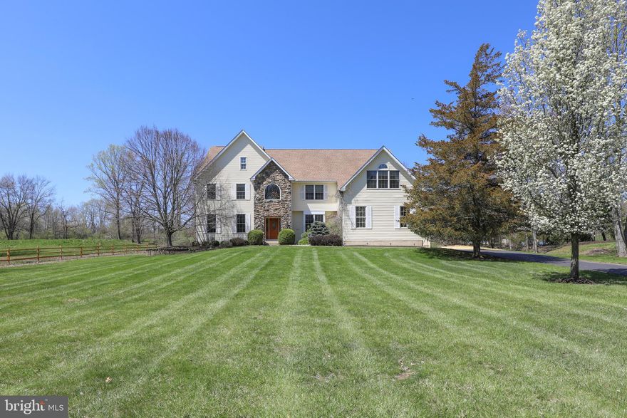 Welcome to 4672 Watson Drive, a beautiful oasis in the sought-after Wellington Estates community and in the award-winning Central Bucks School District. This stately colonial is perfectly situated on an ideal cul-de-sac lot.  Step into the dramatic 2 story foyer to find hardwood floors, high ceilings and a neutral color palate throughout. To the left you will find a living room with crown molding, extra tall windows and a gas fireplace. To the right is the dining room with a tray ceiling, chair rail and large cushioned seat in the bay window. This flows right into the kitchen with a double oven, tons cabinet space, large pantry, granite countertops and separate eating area with sliders to a 2nd paver patio. The kitchen opens to the bright and cheery morning family room. It features a floor to ceiling 2-sided gas fireplace, 2-story ceiling, French doors to a heated and air-conditioned sunroom and a back staircase. The study off the foyer has the other side of the 2-sided fireplace, built-in bookshelves, walk-in closet and sliding doors to a paver patio. On the other side of the kitchen is the BRAND-NEW first floor primary/in-law suite featuring a study, large walk-in closet and beautifully decorated full bath with double sink, walk-in shower and full walk-in tub. Completing the first floor is a powder room and laundry room. Head up the turned staircase and escape to the primary bedroom suite with a large walk-in closet, 2nd closet and large sitting room. The bathroom includes dual vanities, glass door shower and walk-in tub. Rounding this floor are an additional two nicely sized bedrooms, two full bathrooms, a den with closet that has endless possibilities for use and a walk attic space for additional storage. The lower level has great storage and leaves the choice to you on how to use the finished spaces: entertaining, play/school room, crafting, home gym…you pick! The home has 4 zone HVAC for efficiency, whole house generator and brand new sump pump.  Convenient to roadways, shopping, parks, walking trails and minutes to quaint Doylestown Boro. Simply unpack and enjoy your beautiful new home!