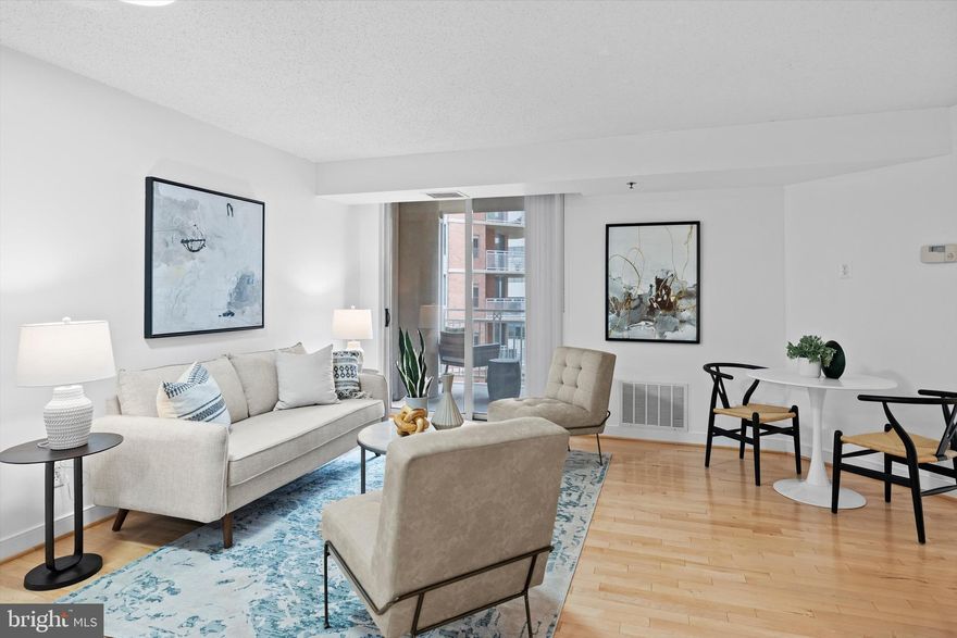 Experience elevated urban living in this beautifully refreshed east-facing 1-bedroom, 1-bath residence at The Chase at Bethesda, ideally located in the heart of downtown between Bethesda Row and Woodmont Triangle. This rare offering combines natural light, thoughtful updates, and unmatched walkability in one of Bethesda’s most desirable full-service buildings.

The open living area features hardwood floors in the kitchen and living spaces, along with a bright, airy layout that captures soft morning light and open eastern views. The gourmet kitchen offers granite countertops, maple cabinetry, and stainless-steel appliances.

The spacious bedroom includes new carpeting and generous closet space, while the entire residence has been fully refreshed, including new paint and carpet, for a clean, updated feel. Additional conveniences include in-unit washer/dryer and assigned garage parking.

Residents of The Chase enjoy resort-style amenities including a pool with hot tub, two lit tennis courts, grilling areas, and 24-hour concierge service, all directly across from Metro and just steps to Bethesda’s best dining, shopping, and cultural destinations.