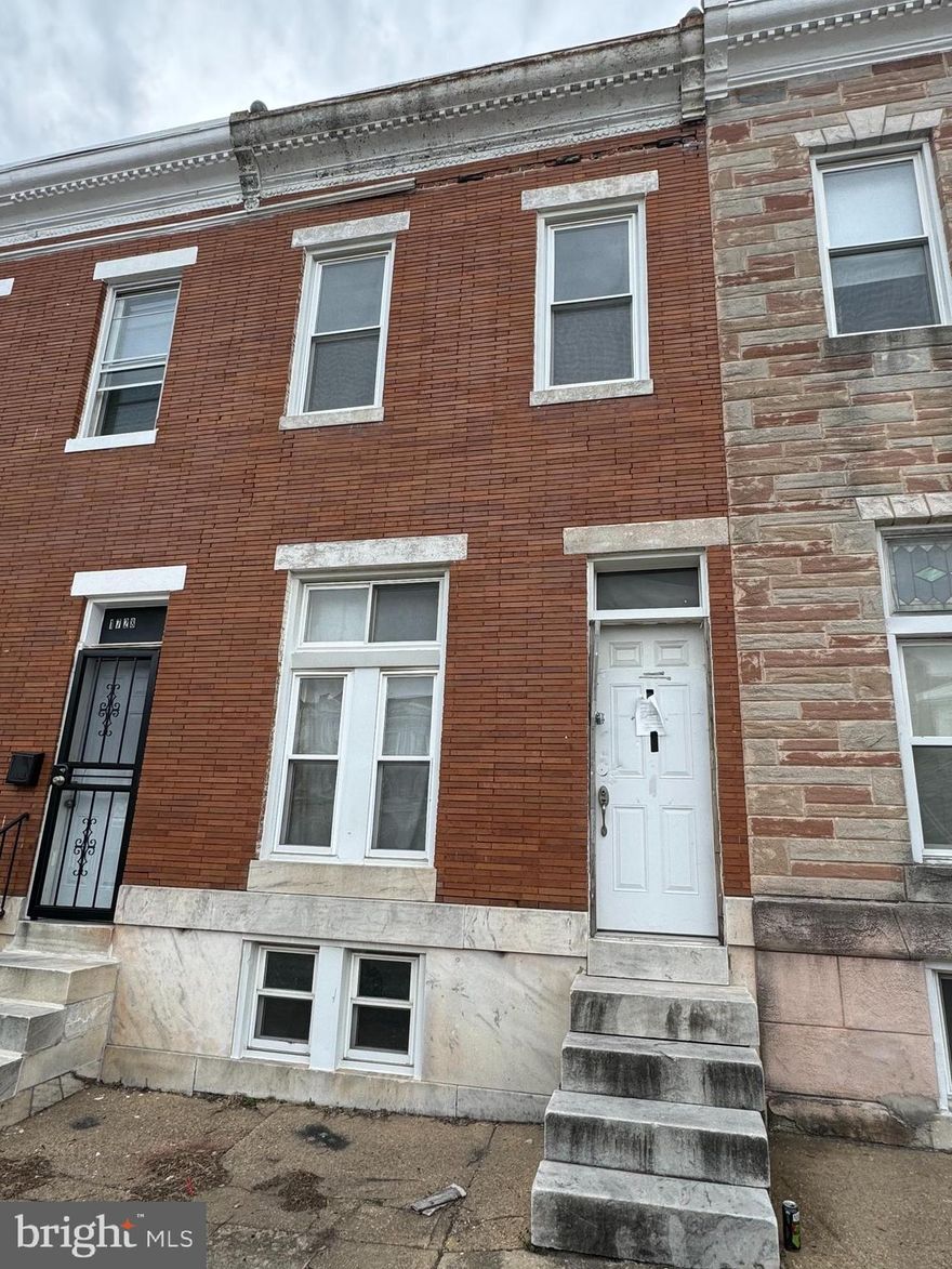 2-story shell brimming with potential! Located in the heart of Coppin Heights, this vacant property is ready for transformation. Whether you're an investor looking for your next rehab project or a savvy buyer with a vision, this is your chance to bring new life to a promising space. Enjoy unmatched convenience with Coppin State University, Mondawmin Mall, Penn North Metro Station, and Druid Hill Park just minutes away. Plus, with easy access to E North Ave, commuting is a breeze.

Don’t miss this value-packed investment in a developing neighborhood! Sold As-Is.