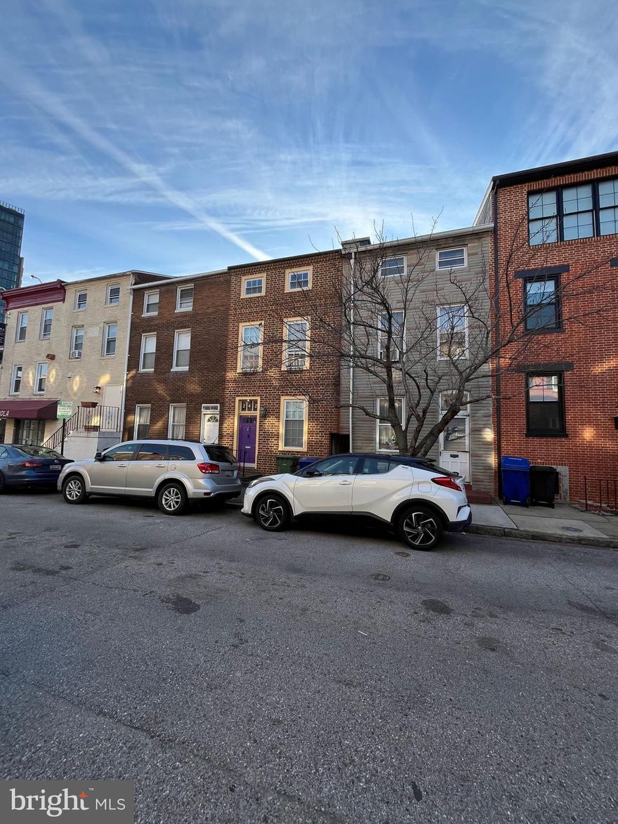Rehab Opportunity in Little Italy! 4BR/1.5BA Interior brick townhome in need of some TLC. New gas furnace and water heater. Walk to Harbor East, shops and restaurants. Make this your dream home or renovate to sell. To be offered by public auction MAY 4 at 1 PM. List price is suggested opening bid.