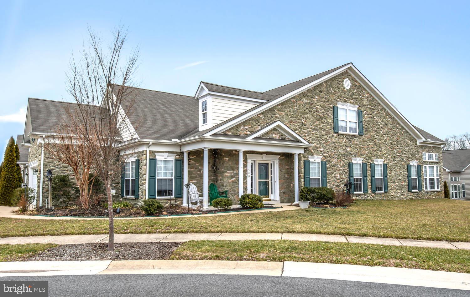 Welcome to 503 Symphony Way in the premier 55+ community of Symphony Village at Centreville. This home has many upgrades and offers 4 Bedrooms and 3 Full Baths. Perfect layout for out of town visitors. The main level offers 3 bedrooms or 2 bedrooms and a office, along with 2 full baths. The upper level features a bedroom, full bath and area. Upgrades to this home include hardwood flooring, a beautiful Gourmet Kitchen with granite counters. This home is a must see!