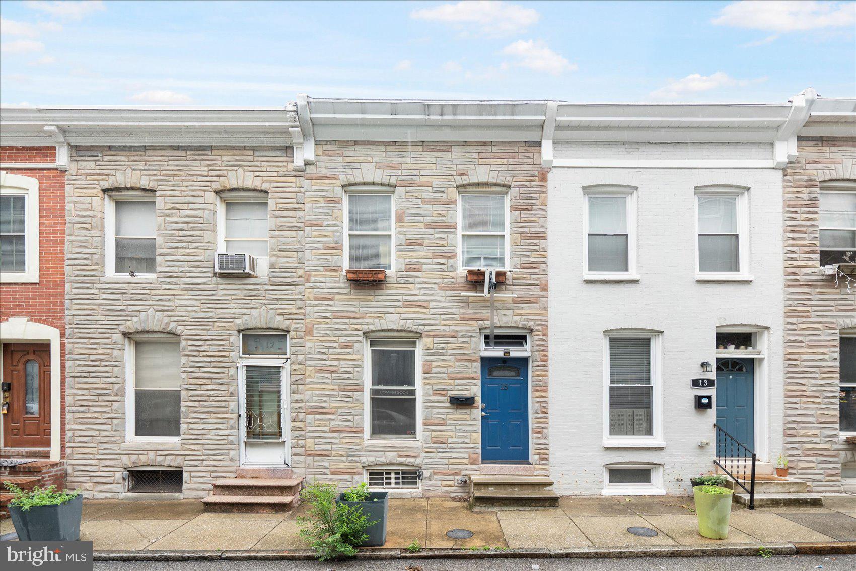 Seller is open to seller financing - reach out for more information!
Classic style Baltimore Townhome featuring 2BR/1BA located on a quiet street. Make your way to the front door and step inside your forever home filled with original characters featured in the exposed brick wall and decorative ceiling. The main floor offers a large living room, a spacious dining room, and a roomy kitchen. The kitchen features plenty of cabinets and counter space, a tiled backsplash, stainless steel appliances, and a corner stainless sink. On the second floor are two sizable bedrooms, a full bath, and a skylight in the hallway. The lower level is unfinished offering you the opportunity to create additional living space for your family. From the kitchen step outside to a fenced yard with lots of greenery. This home is ideal for any new homeowner and is located in close proximity to shopping, restaurants, and commuter routes.