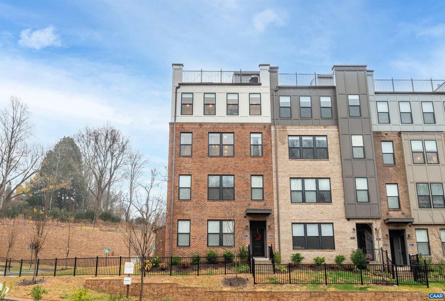 AVAILABLE DECEMBER 18TH, 2023!! This modern and light-filled 3-BED 2.5 BATH, 2,451 FINISHED SQUARE FT END UNIT CONDO in the BROOKHILL COMMONS neighborhood features an open floor plan perfect for entertaining, including an EAT-IN KITCHEN equipped with a DOUBLE-OVEN and INDUCTION COOKTOP! Spend time in the living room under COFFERED CEILINGS, or walk out in the BACK PORCH BALCONY to enjoy a drink in the morning. Enjoy a SPACIOUS PRIMARY SUITE, featuring a LARGE WALK-IN CLOSET, and beautiful primary bath. Welcome guests up the stairs to the open ROOFTOP TERRACE to enjoy fresh air on a relaxing evening. Near the US 29 corridor, you?re perfectly located just 10 minutes from THE SHOPS AT STONEFIELD featuring restaurants and coffee shops, and just 10 minutes from Charlottesville Airport!!