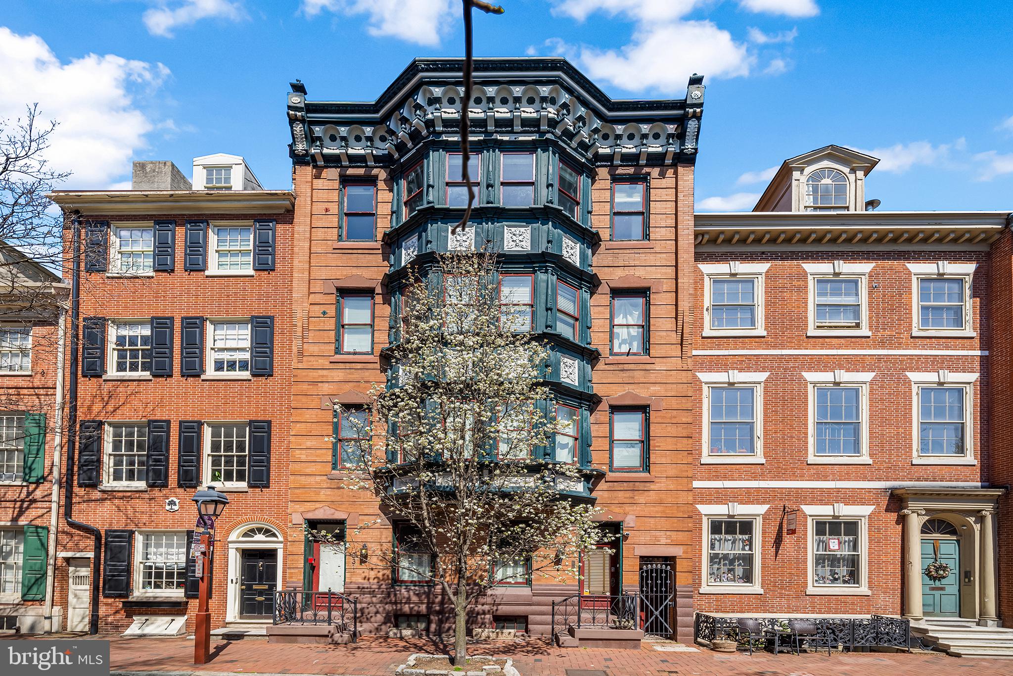 This historic and extra (28’) wide townhome in Society Hill is a rare find. Originally built in 1817 for Robert Blackwell, the assistant rector for St. Peter's Church, the home's current adaptation features five separate units while still maintaining its Greek Revival / Victorian Eclectic charm. An impressive bi-level unit with 4 bedrooms, 2 bathrooms, multiple living spaces, and a private terrace, occupies the 2nd and 3rd floors. The first floor hosts a 2 bedroom, 1 bath apartment with great outdoor living space. Three additional units have 1-2 bedrooms and are located on the top two floors with a separate entrance.
Located in the sought-after McCall School catchment, this property offers rich historical detail in a top tier neighborhood. Close to first-rate healthcare systems, dining, entertainment, and public transportation options, this property is in the heart of Philadelphia's Center City and captures a wide audience of potential renters. With easy access to major thoroughfares, this Pine Street property is a rare catch. This property is not only a great investment opportunity but also a wonderful place to call home. Whether you're looking to live in one of the units and rent out the others, or use the entire building as a rental property, this townhome offers versatile options for any type of investor. Don't miss out on the chance to own this beautiful piece of history in one of Philadelphia's most sought-after neighborhoods. All units are currently tenant occupied.