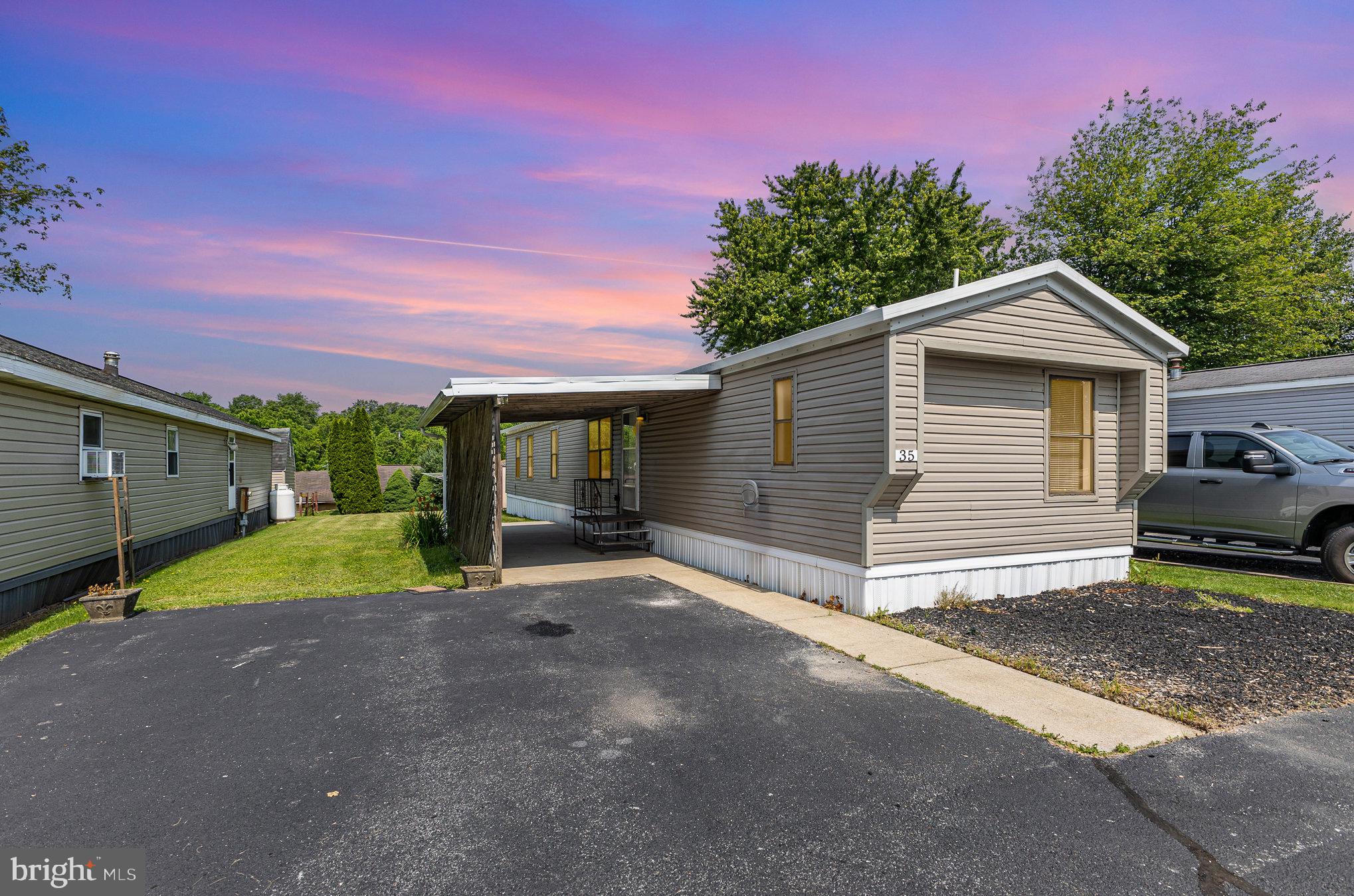 Welcome to 35 Reo Dr, located in the sought-after Hershey Estates 55+ Community! This beautifully renovated 3-bedroom, 2-bathroom single-wide mobile home offers just over 900 square feet of thoughtfully designed living space. Enjoy a stylish, modern interior with everything you need for easy, low-maintenance living—all within close proximity to the amenities of Palmyra and Hershey, as well as convenient access to the PA Turnpike. Lot rent is $510/month and includes community water, sewer, and trash. Park application must be completed for approval. Pet restrictions apply based on size, weight, and number of pets. Priced to sell at just $64,999, this move-in ready home is an incredible opportunity to enjoy affordable living in a welcoming, well-maintained community. Don’t miss out!