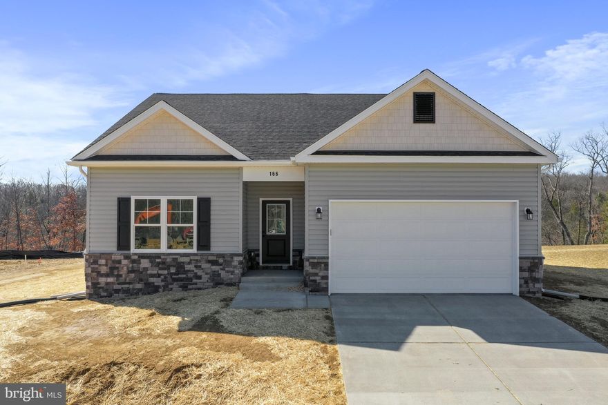 Have you been dreaming of a home that offers one-level living? Perhaps you have been strategizing to make a plan to retire in place. Warfield Homes Inc. has been building custom homes in the Northern Shenandoah Valley for over 25 years. You'll love the openness of the floor plan, the 9' ceilings & the luxury vinyl plank flooring. The kitchen is beautifully finished with soft close cabinets, stainless steel appliances & upgraded countertops. The primary suite features an enormous walk-in closet, dual sinks & a custom shower with floor to ceiling tile. A $2,000 closing cost credit is available with the use of the builder's preferred lender. The completion time frame is approximately 120 days from the issuance of the county building permit.