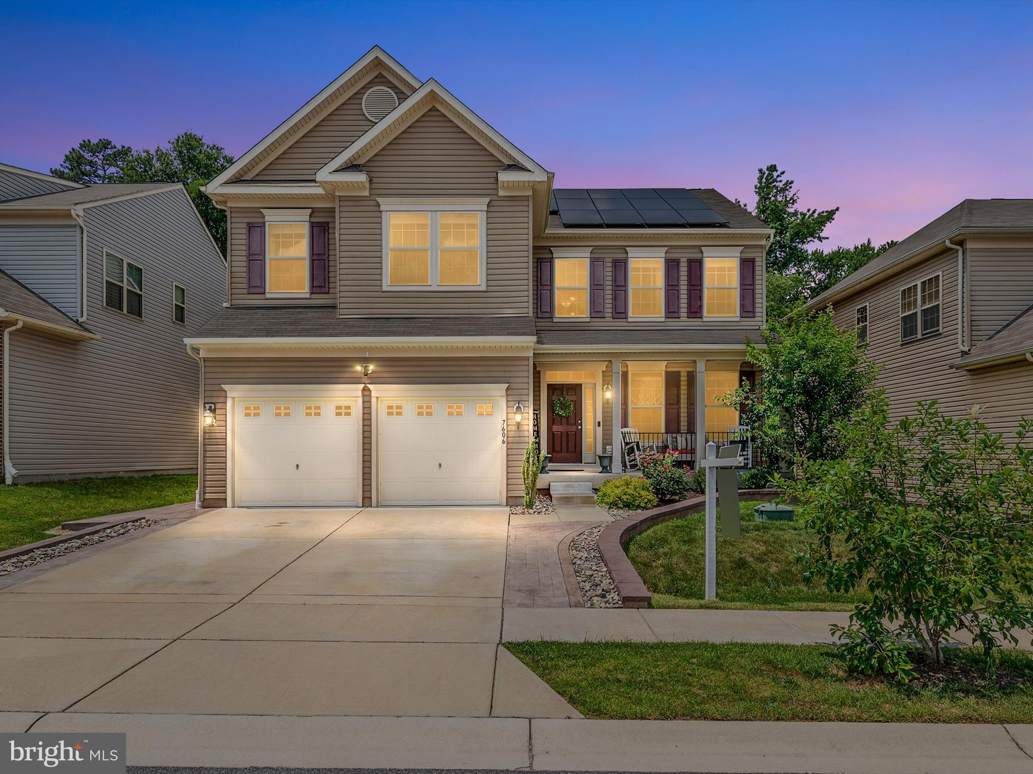 Stunning modern farmhouse colonial zoned to the BRAND NEW Severn Run High School! Set on a premium lot backing to trees, this 4 bedroom, 4 bathroom, 4,000+ square foot home boasts OVER $75,000 in upgrades: inside and out! Step inside the dramatic 2-story foyer, with a formal living room that flows seamlessly into the formal dining room. Enter the heart of the home: a showstopping family room with over 20-foot ceilings, highlighted by a stacked stone fireplace, and an open concept design leading to the bright breakfast area and kitchen, with beautiful white 42'' cabinets, a center island, granite countertops, modern pendant lighting, stainless steel appliances, and a huge pantry that is designed for everyday function and style! The main floor also features a dedicated laundry room with BRAND NEW Washer and Dryer (2025), updated powder room with stylish finishes and a convenient mudroom area! Retreat to the spacious Primary Suite with vaulted ceilings, w/ ship-lap accent wall, two walk-in closets, and a spa-like en-suite bathroom with dual vanities, soaking tub, and a fully updated tile shower with rainfall shower head! Three additional generously sized bedrooms and a full bathroom complete the upper level. The fully finished basement adds 1,000+ sq ft of versatile space: perfect for a home theater, game room, guest suite, or playroom! Basement also includes a fully renovated bathroom and huge storage space! Outside, enjoy the private fenced backyard with gorgeous landscaping, ideal for grilling, entertaining and fun summer evenings! Solar panels will bring you significant savings on utility bills year round! Updates include: $45,000 in builder upgrades, $25,000 in professional landscaping and hardscaping, $6,000 brand new fence, two 40-gallon hot water heaters! ASSUMABLE VA LOAN at 2.375%!!!! Perfect commuting location to Fort Meade, NSA, Arundel Mills, BWI Airport and ALL Major Commuter Routes (295, 95, 32, 100). Come see this modern farmhouse beauty today!