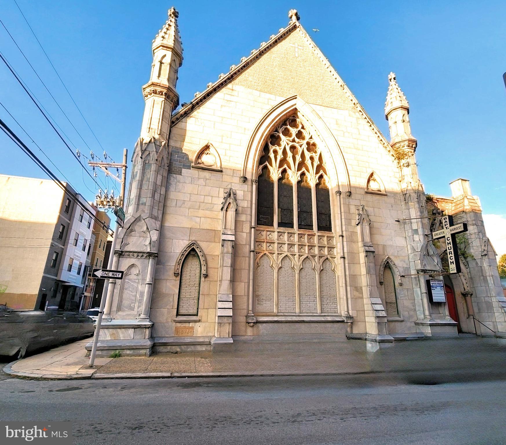 Exceptional Redevelopment Opportunity in a Prime Central Location! This remarkable property offers a unique investment prospect that should not be overlooked. Dating back to 1873, this historic church, with a documented century-long history, holds immense potential for revitalization and adaptation into various exciting possibilities. Situated just a few miles from Center City Philadelphia, it boasts a strategic location near prominent landmarks such as the Art Museum, Franklin Institute, Boathouse Row, Fairmount Park, the Philadelphia Zoo, and the Community College of Philadelphia. Nestled within the burgeoning Cabot neighborhood, this property is at the crossroads of Temple Town, Brewery Town, and Yorktown, with proximity to Temple University and adjacent to The Freedom Theater, and the Colombia North YMCA. Notably, it's less than a block away from Broad Street, granting easy access to public transportation by bus or train, as well as being adjacent to a city bike-share location. With Philadelphia International Airport just 13 miles away and its convenient access to New Jersey, this property offers convenience on multiple fronts. The area has seen substantial new construction and redevelopment, transforming it into a vibrant and rejuvenated community. The Church's architecture is characterized by a captivating combination of stone, brick, and stucco, featuring grand stained-glass windows and a spacious double-wide front entrance. This property is being sold as-is, providing a blank canvas for your creative ideas and designs, with countless possibilities for future use. This corner lot opportunity is exceptionally rare in this sought-after location, making it an opportunity you can't afford to miss. The current zoning is CMX2, prospective buyers should conduct thorough due diligence regarding zoning and variances, but the potential here is truly remarkable.