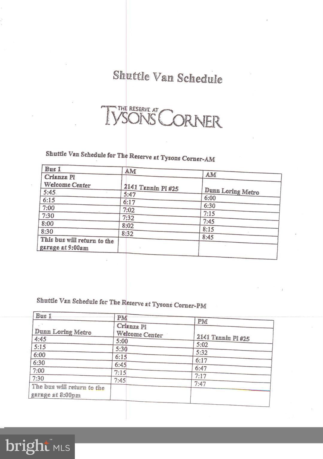 RESERVE AT TYSONS CORNER - Residential Lease