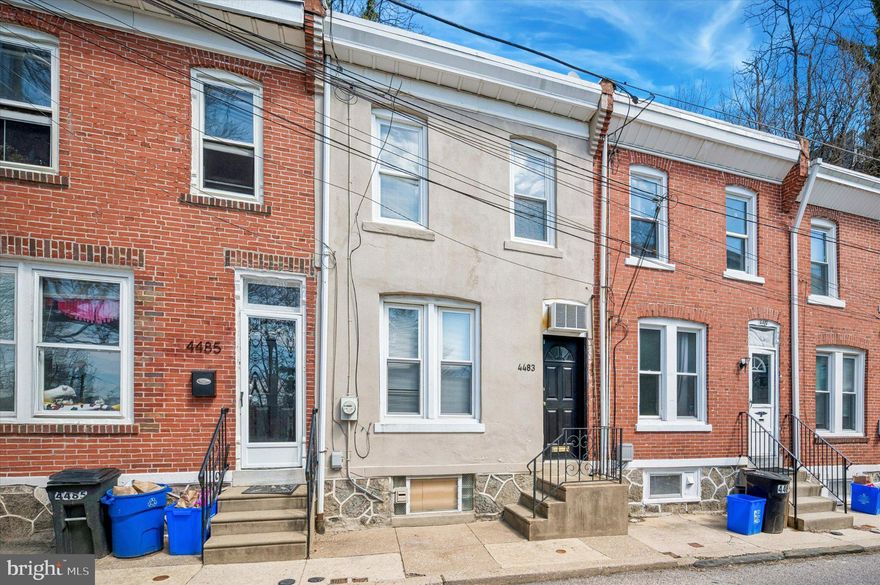 Located just off of Green Lane on a quiet street, this 2 bedroom 1 bathroom rowhome is only a 5 minute walk to Main Street in Manayunk. Enter into the living room with original hardwood floors and tons of natural light. The second floor has 2 bedrooms and a bathroom including a large and bright primary in the front. The basement was parged, a new house heater (boiler), and a new water heater installed in 2025. The roof was silver coated in 2026. Paid monthly parking is available at the end of Carson Street.