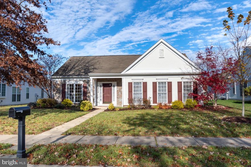 Move-in ready and immediate occupancy! Popular one-level Claiborne model in 55+ Community of Easton Club East. Spacious eat-in kitchen with large center island, vaulted ceilings living room with cozy gas fireplace, sunroom overlooking lovely brick patio and fenced backyard. Spacious primary suite with bay window, walk-in closet, shower and  garden tub. Hardwood floors in living areas, brand new carpeting in bedrooms, freshly painted interior. 
Enjoy an easy lifestyle in amenity packed Easton Club East by Del Webb. Designed to encourage "active living", this neighborhood features an outdoor swimming pool, tennis courts, walking trails and ponds. The clubhouse is a social hub with a fitness center, billiards room, library, card room and arts and crafts room.