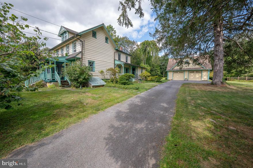 Lovely detached home, loaded with Old World Charm located in a convenient, desirable neighborhood.  This property has spacious, light-filled rooms.  Front porch leading to large living room with exposed beam ceiling, fireplace and wood-burning fireplace set in a separate tiled area.  Good size dining room with French doors leading to private patio and another door leading to the side porch.  Well equipped eat-in kitchen.  The second floor has 3 good size bedrooms, all with ample closet space.  Updated hall bathroom.  This property is within walking distance of the Boro of Malvern with its fun vibe, restaurants and shops and train station.