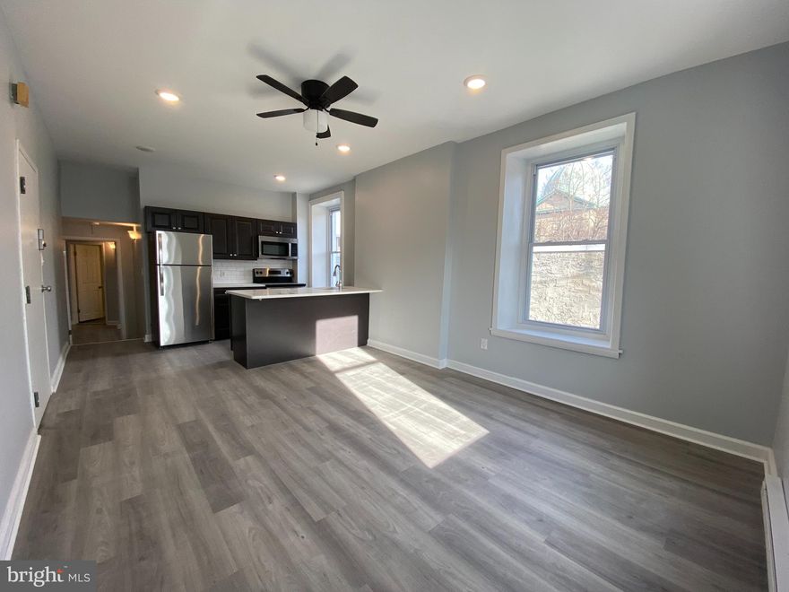 Step into your newly renovated one-bedroom, one bath apartment! This spacious unit features an upgraded kitchen with quartz countertops, dark gray shaker cabinets, white subway tile backsplash and stainless steel GE appliances. The bathroom showcases a brand new white vanity and tub with white subway tile.Â Other features include vinyl plank flooring throughout, keyless entry, electric heat and new windows and ceiling fan. $75 monthly water fee will cover all cold water usage. First, last, and security deposit required to move-in. Steps away from Vernon Park and a short walk to Uncle Bobbie's Coffee and Books, Planet Fitness, Walgreen and many restaurants, shops and markets. Located close to public transportation including the Germantown Train Stop and close to Germantown Friends School and Greene Street Friends School.