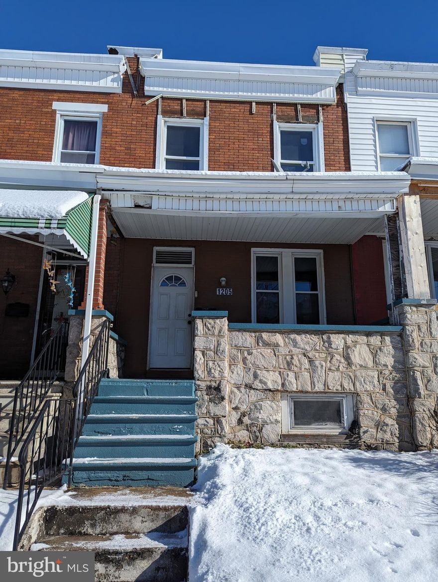 **Multiple Offers Received. Highest and Best due by Saturday (01/27) at 1pm.** Great porchfront rowhome available in the Berea Neighborhood! Huge investment potential with multiple comps from $180-225k. Located on a fantastic pride of ownership block. Enjoy great bedroom sizes, hardwood flooring, and a great rear porch. Use the finished basement as more living space or added storage. A convenient location being just minutes to Downtown Baltimore and walking distance to Bocek Park. Was recently lived in and functional, but is in need of renovation. Condition will limit financing options. Investors, do not miss this one.