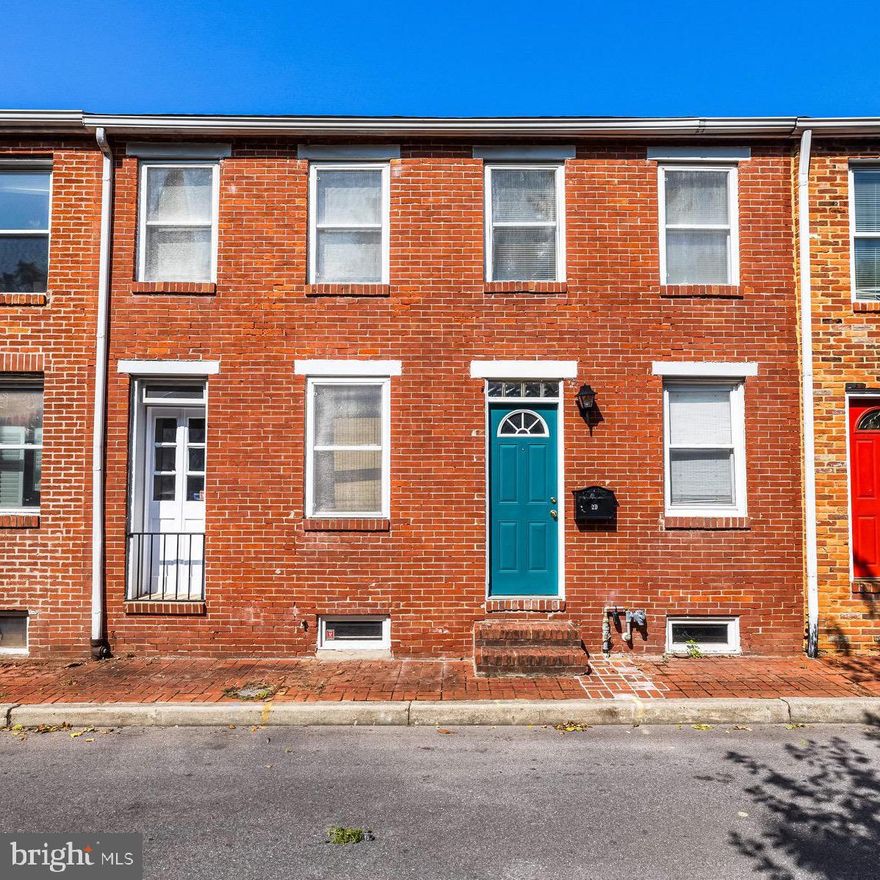 Tucked away on a quiet street sits 20 S. Durham. This little gem of a  neighborhood has private parking, 1 space for each house plus a small space for neighborhood gatherings. The Interior Townhouse is overly spacious with living & dining room, kitchen, den and powder room on main level. Upstairs is the primary w/bath and 2 additional  bedrooms & hall bath. Hardwood floors throughout. French doors lead out to a deck & private courtyard. Walk to Patterson Park.
