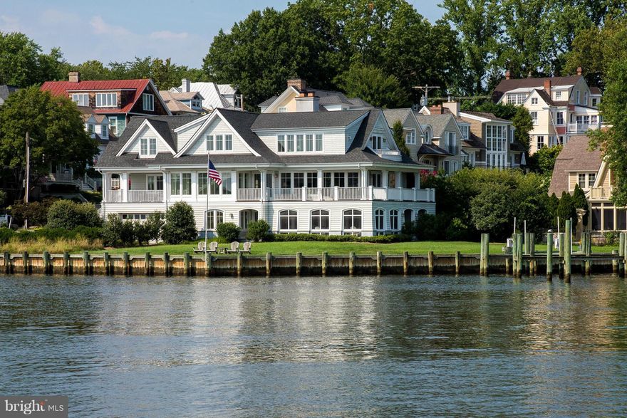Prominent  5000 + - Historic Annapolis residence sited perfectly on one of the most acclaimed  points on Spa Creek  | New England classic style offers timeless features and a lifestyle unlike any other |  Stunning Curved staircase | Natural light and breathtaking views | Yachtsmans' paradise with 260 ft. of WF with 5 deep water slips |Gated |