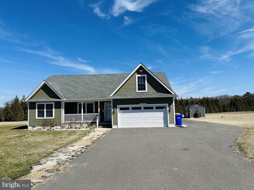 Sellers Say They Are Motivated to Sell. Property is located just minutes from the Nanticoke River Marina in Blades, with navigable access to the Maryland Chesapeake Bay. The marina offers a public boat ramp as well as boat slip rentals.
The 3-bedroom, 2-bath rancher offers the perfect blend of comfort and functionality, it's open floorplan is provides a spacious and airy feel along with ceiling fans throughout the home.  Enjoy the abundant natural light in the sunroom,  which provides an ideal space to relax year-round, or maybe unwind and relax in the screened-in back porch, which provides an ideal space to host gatherings. While the inviting front porch and rear patio add even more outdoor living options.
The primary suite features a walk-in closet and private bath with a tile shower and double vanity. Hall bath includes a fiberglass tub/shower combo and single vanity. Stylish vinyl plank flooring flows throughout the home, and the separate laundry room adds convenience.
The kitchen is equipped with a gas stove/range and built-in pantry. 
The extended paved driveway runs alongside the 2 car attached garage providing extra convenience for guest parking or camper/boat parking. There's also a storage shed for lawn tools or hobbies. Crawl space is encapsulated and dehumidifier installed. Class H Septic Inspection has been completed and is Satisfactory.