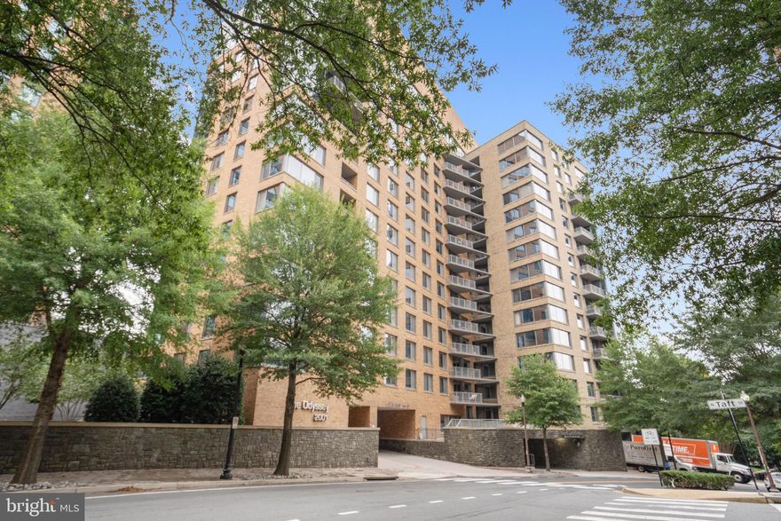 Corner Unit with Spectacular Panoramic Views of Downtown DC!
This light-filled corner unit features floor-to-ceiling windows, hardwood floors throughout, and a spacious open floor plan. The private balcony offers breathtaking views of the city, while the modern kitchen boasts granite countertops and stainless steel appliances—perfect for both everyday living and entertaining.
Each of the two bedrooms has its own en-suite full bath and dedicated parking space (PKSP 2-001), providing comfort and convenience.  Just 1 block to Courthouse Metro (Orange & Silver Lines) and 4 blocks to Rosslyn Metro (Orange, Silver & Blue Lines), The Odyssey puts you in the heart of North Arlington with quick access to DC.  Building highlights include: Rooftop pool with stunning panoramic views of DC; Penthouse fitness center overlooking Georgetown; Elegant party and conference rooms with skyline views; 24-hour front desk concierge; Free Wi-Fi in common areas; FIOS & cable options; Reasonable condo fees; Built in 2006; The Odyssey is a sought-after, modern high-rise of 273 residences—truly in a class of its own, blending contemporary design, exceptional amenities, and unbeatable location.