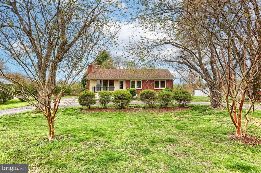 Comfortable Brick Rancher in sought after neighborhood in Van Bibber Manor with a circular asphalt driveway, inviting front porch and subdivision potential. The home has 3 bedrooms and one full bath on the main level with a wood burning fireplace with insert in the Living Room. There are hardwood floors in the LR, DR, Hallway and one of the bedrooms. The full basement is framed up for rooms with a Flush and ready for your creativity. Huge deck (15 x 12) off of the kitchen overlooking a level back yard. Recent roof and solar panels for lower electric costs. Seller prefers to sell AS-IS. 
Reference the subdivision potential: the surveyor's concept plan is uploaded in documents. The property qualifies with density requirements and has public water and sewer. Buyer to do their own due diligence with Harford County as to the subdivision potential and process.